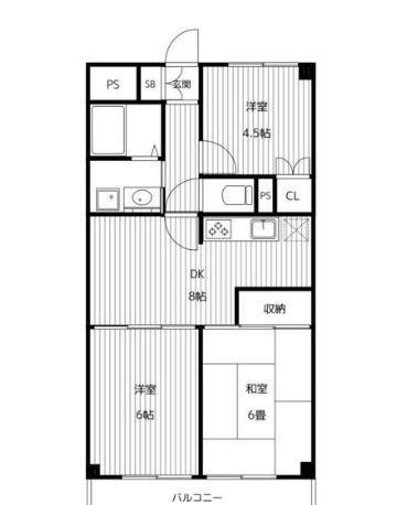 新堀マンション赤坂(3DK/4階)の間取り写真
