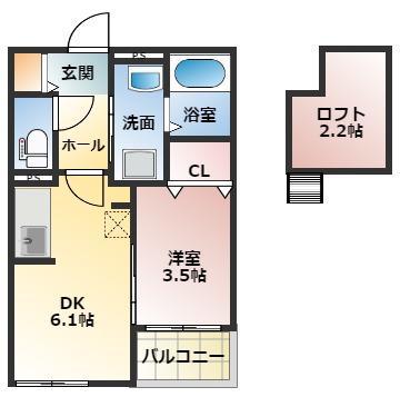 CREST(1SDK/2階)の間取り写真