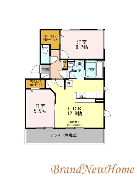 グランドゥールIII(2LDK/1階)の間取り写真