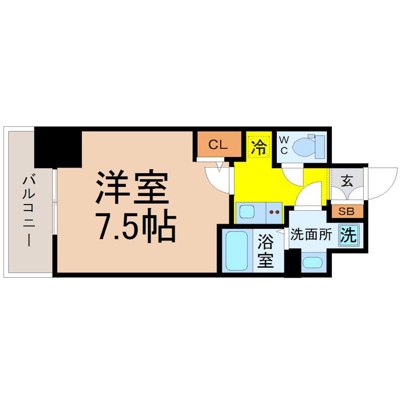 エスリード新栄テセラ(1K/4階)の間取り写真