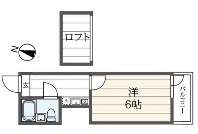 パロット弘明寺(1K/2階)の間取り写真