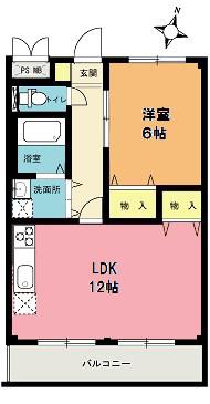 メゾンファミール(1LDK/1階)の間取り写真