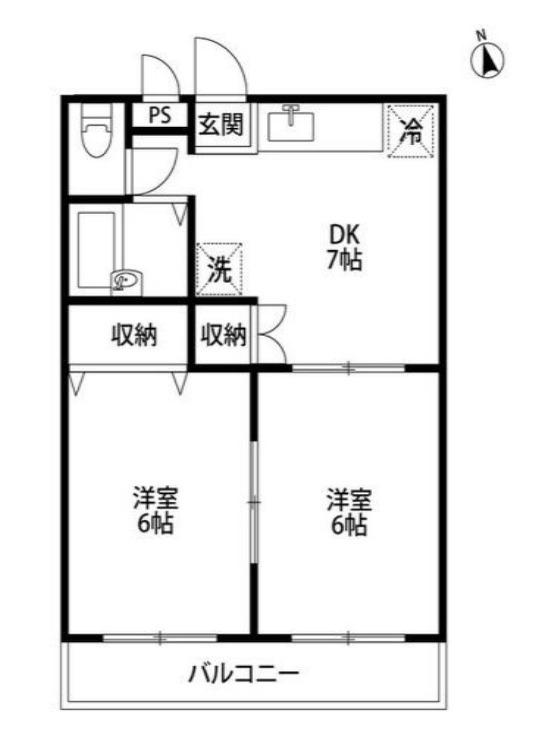 サンクレスト田口(2DK/1階)の間取り写真
