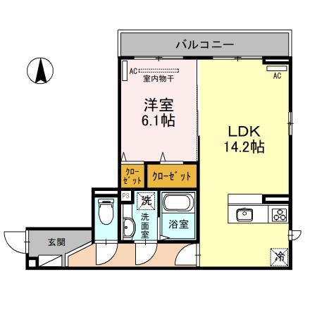 グランドメゾン(1LDK/2階)の間取り写真
