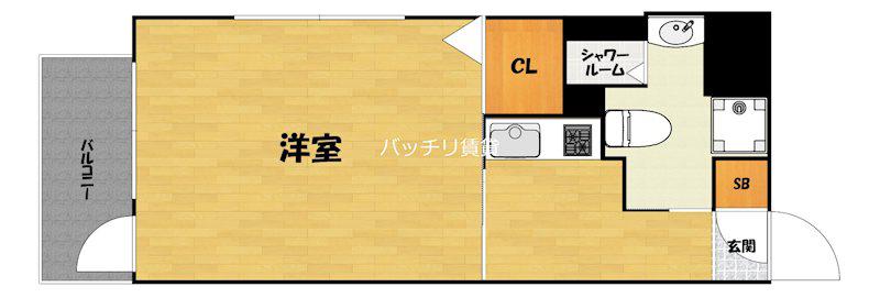 エステートモア高宮セゾン(1K/12階)の間取り写真