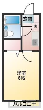 エスポワールC(1K/1階)の間取り写真
