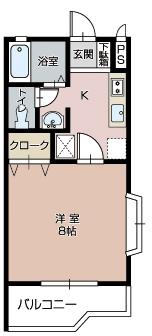 パークミラコスタA(1DK/2階)の間取り写真