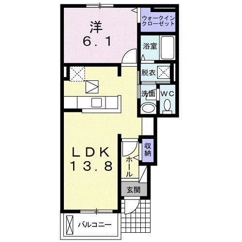 ステラルーチェIV(1LDK/1階)の間取り写真