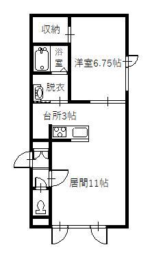 REI GRAND東光(1LDK/2階)の間取り写真