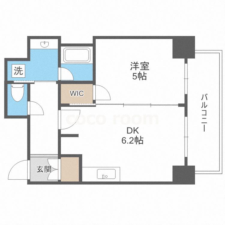 エステムコート北堀江(1LDK/5階)の間取り写真