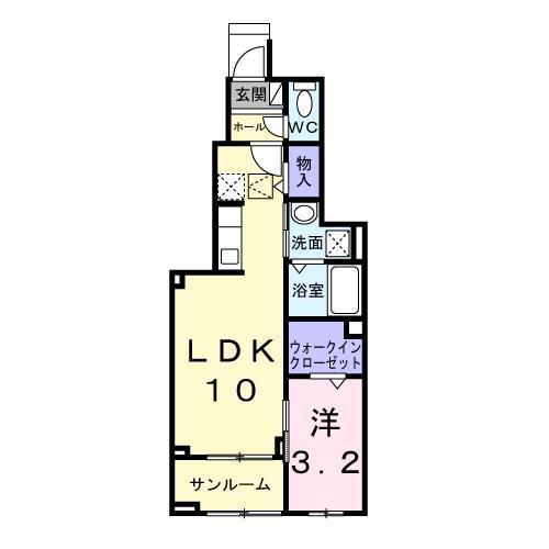ヴィラ グレイス(1LDK/1階)の間取り写真