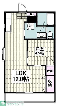 逗子桜山ハイツ(1LDK/2階)の間取り写真