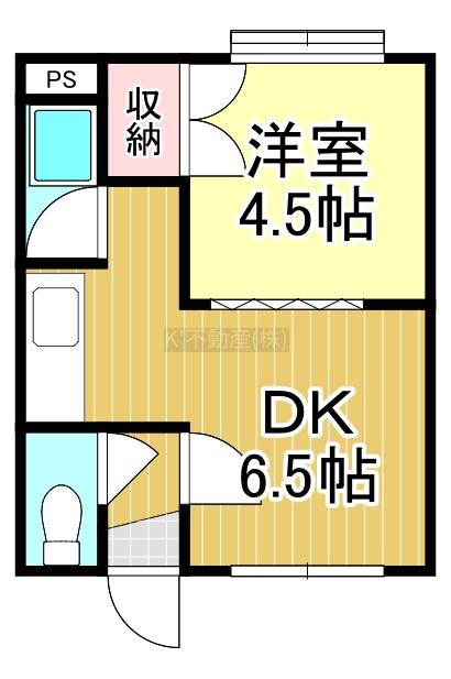 音羽ヒルズI(1DK/2階)の間取り写真