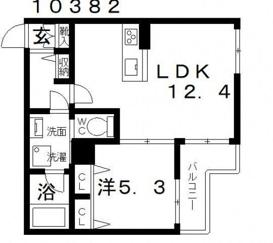 シャーメゾンエフ(1LDK/3階)の間取り写真