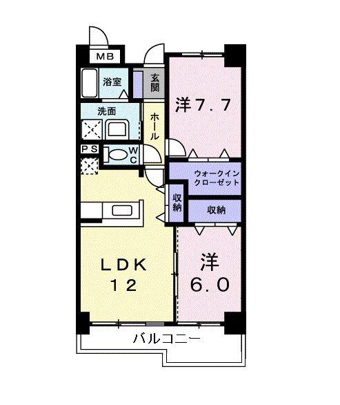 セントラルヴィレッジ(2LDK/3階)の間取り写真
