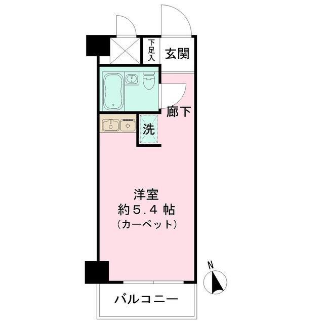 ライオンズプラザ八王子(ワンルーム/5階)の間取り写真