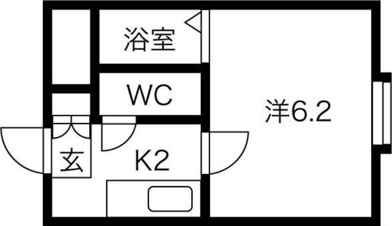 ラガール元町(1K/1階)の間取り写真