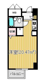 みずほビル(ワンルーム/8階)の間取り写真