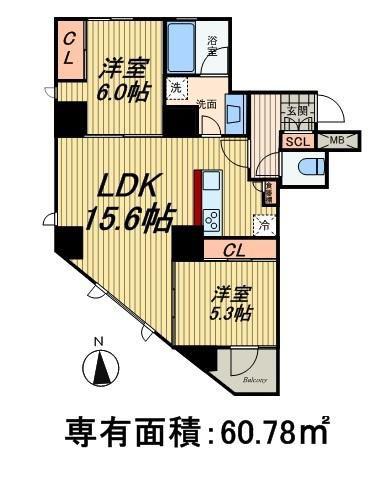アクタージュ新御徒町(2LDK/3階)の間取り写真