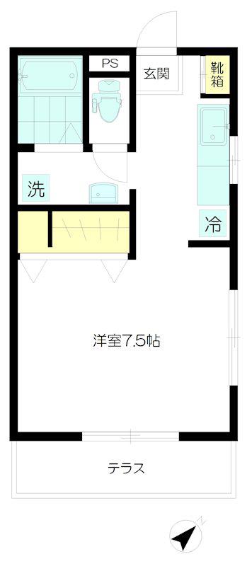 永井マンション(ワンルーム/1階)の間取り写真