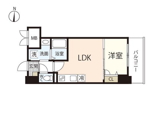 サーパスフォーシア大供(1LDK/12階)の間取り写真