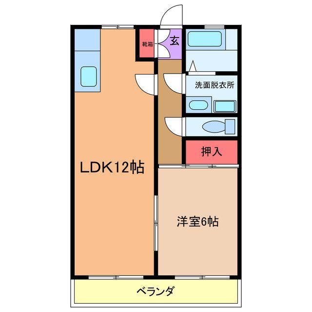 友和ハイツ(1LDK/2階)の間取り写真