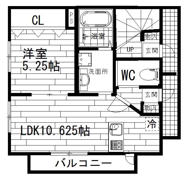 リ・ブラン(1LDK/1階)の間取り写真
