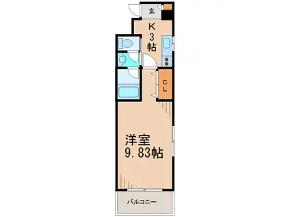 鎌倉YSビル(1K/2階)の間取り写真