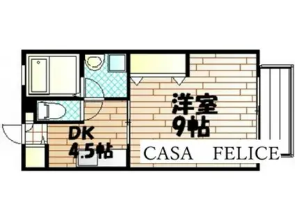 エトワール(1DK/1階)の間取り写真