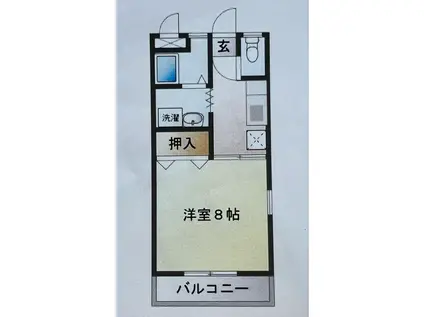 IKハウス(1K/2階)の間取り写真