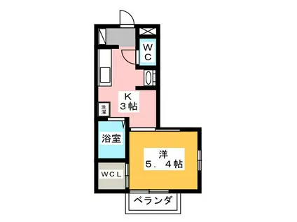 アゼリア大岡B(1K/1階)の間取り写真