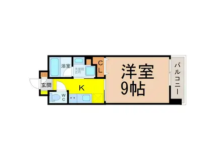 HANANOKI RISE(1K/6階)の間取り写真