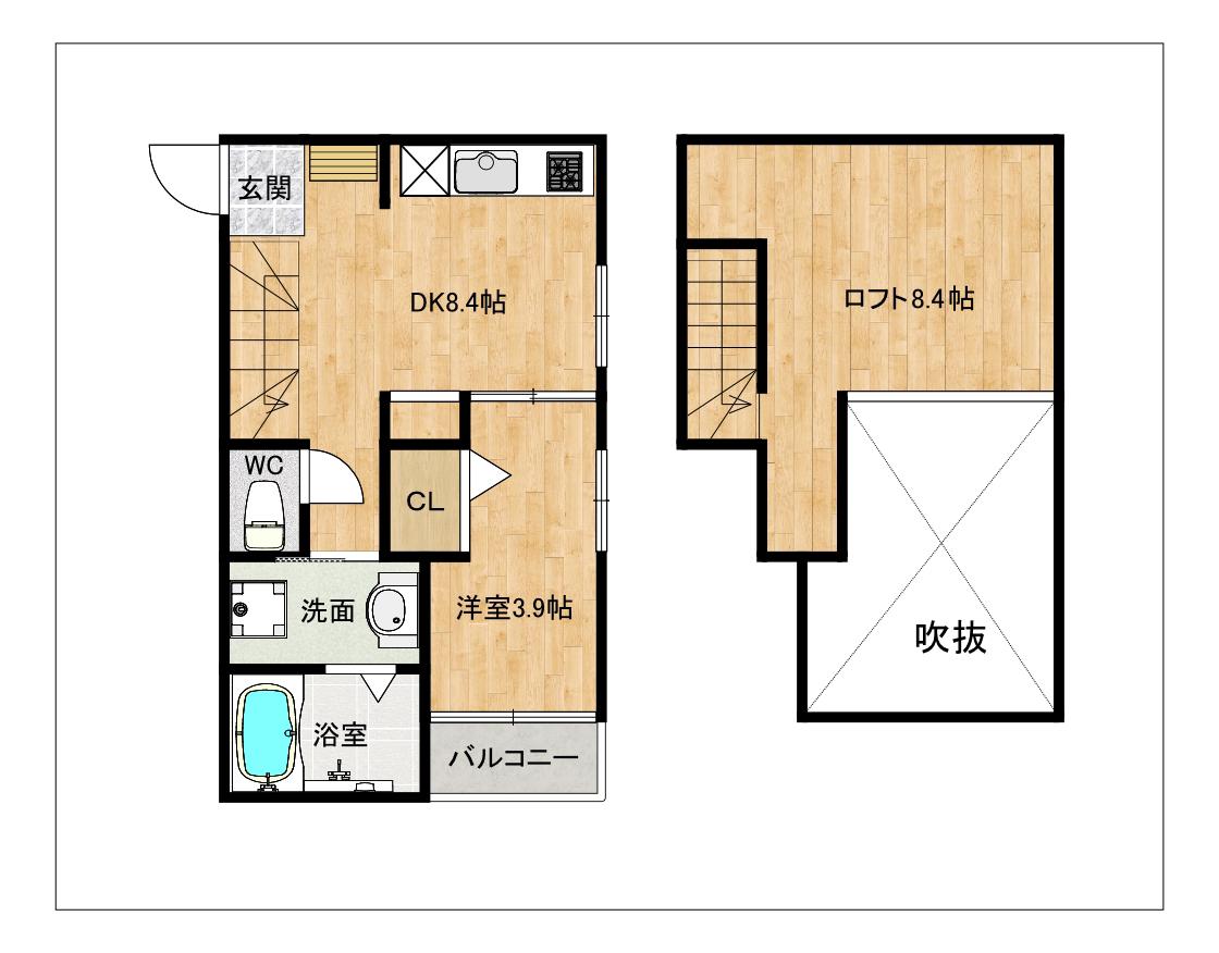 DREAMSTAGE南福岡DROM(1LDK/2階)の間取り写真