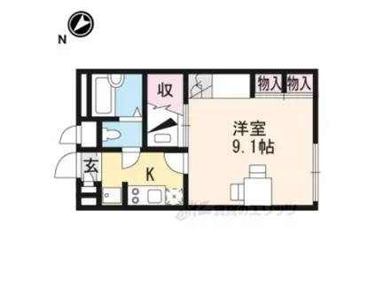 レオパレスあんのん(1K/1階)の間取り写真