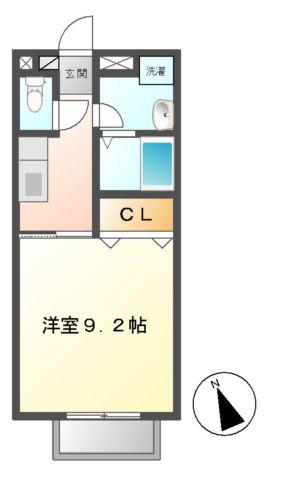 S・K松阪(1K/2階)の間取り写真