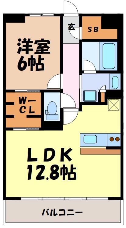 グランパセオ名駅那古野(1LDK/8階)の間取り写真