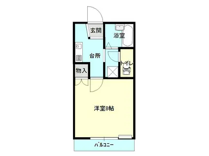 フォレスト(1K/1階)の間取り写真