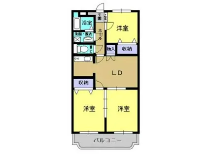 ユーミーマンションかのこIII(3LDK/1階)の間取り写真