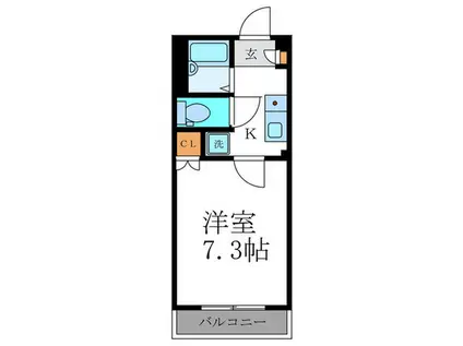 アルティスタ東向日(1K/2階)の間取り写真