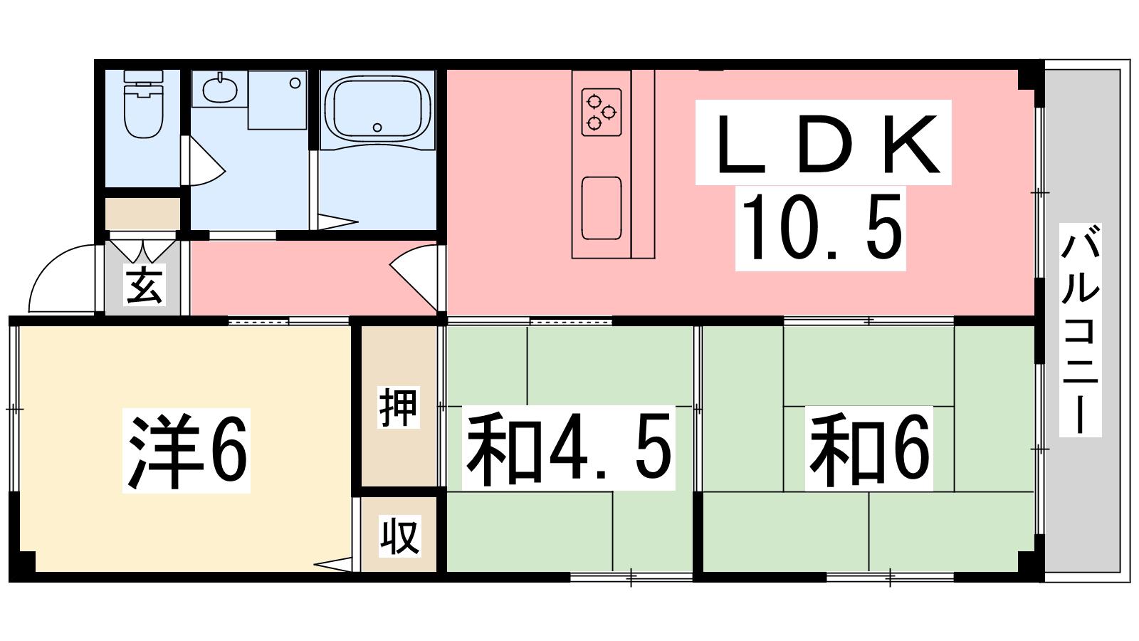 ビューハーモニー(3LDK/3階)の間取り写真