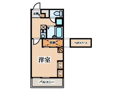 レオパレスコムフィー鶴見(1K/2階)の間取り写真