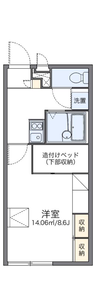 レオパレス第6ひかりハイツ(1K/2階)の間取り写真