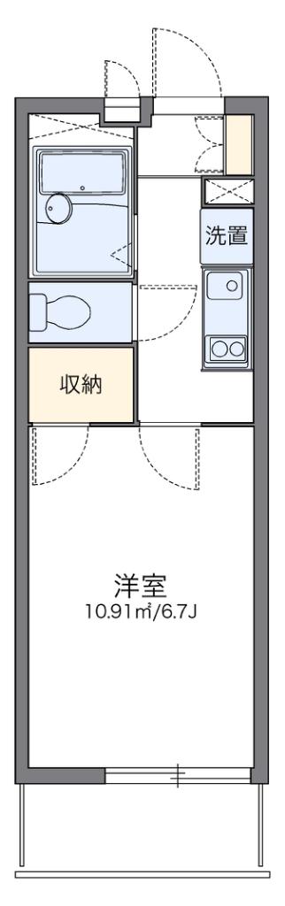 レオパレスヴィラ曽根C(1K/2階)の間取り写真