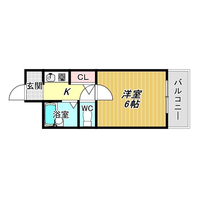 ケイズハイツ(1K/2階)の間取り写真