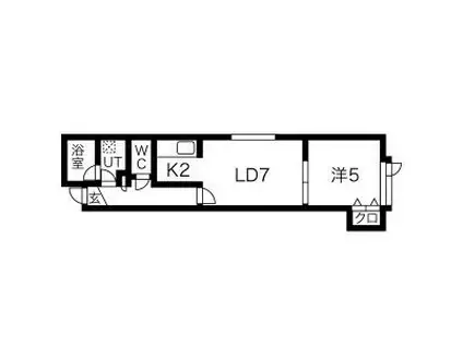 フロルドゥコルザII(1LDK/1階)の間取り写真