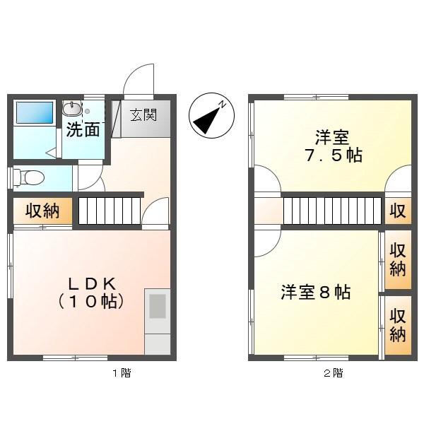 ラベンダーハウス(2LDK/1階)の間取り写真
