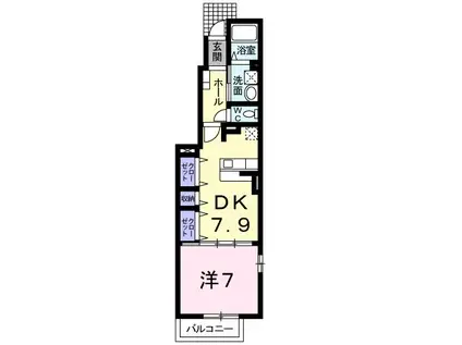 プレミール(1DK/1階)の間取り写真