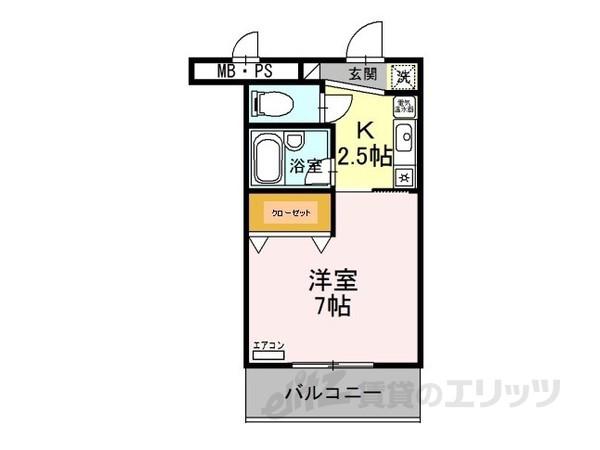 サンタウン竹鼻B棟(1K/2階)の間取り写真