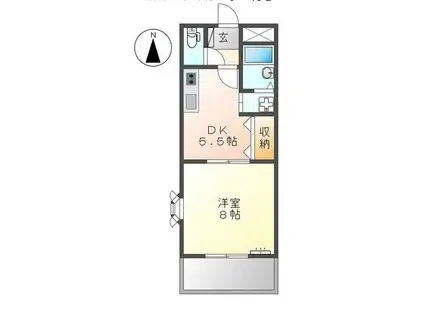 ラフィーヌ上野田(1DK/3階)の間取り写真