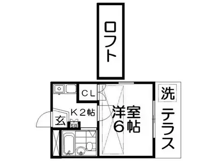 サンパレス香里園(1K/1階)の間取り写真